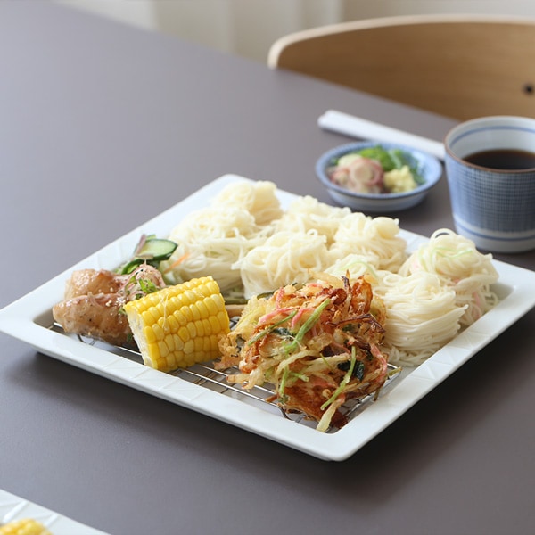 K+dep スクエアディッシュ（セパレート）/揚げ物皿（金網2枚付き