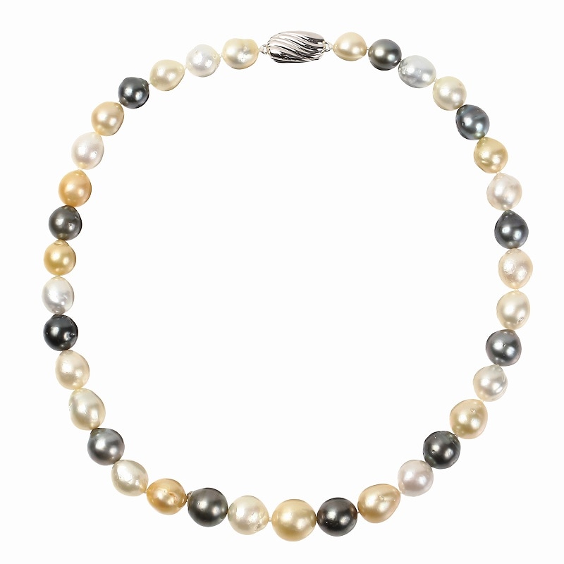 南洋 大粒バロックパール マルチカラー 10㎜ パールネックレス
