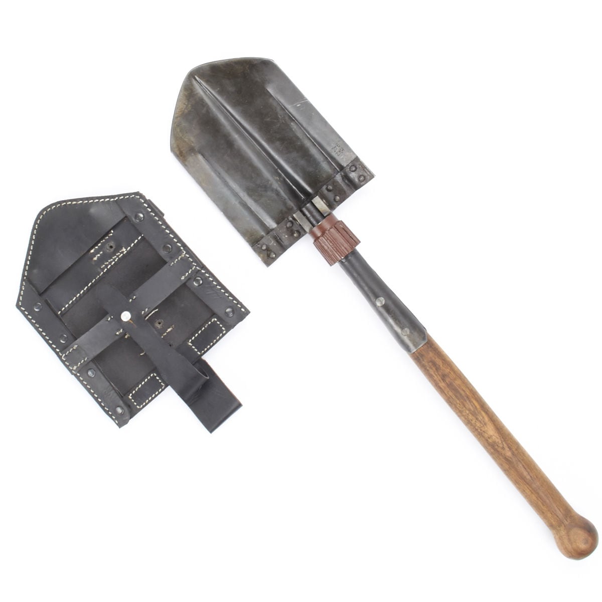 ドイツ軍 ショベル 折り畳み式シャベル クラップシュパーテン 本革