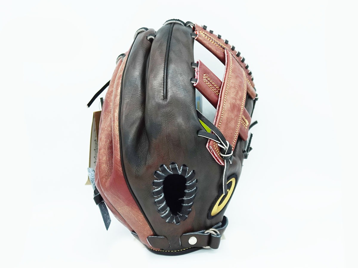 野球用品撤廃したアシックスの硬式レザーグローブ ダークブラウン 野球