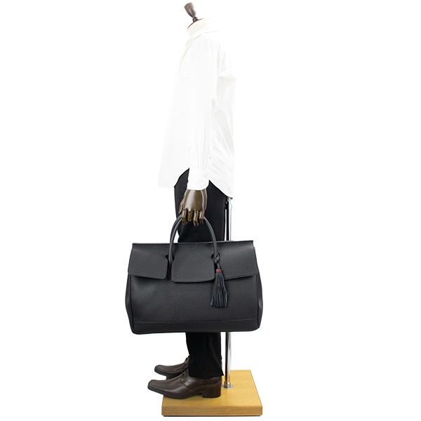 アカーテ バッグ カーフ シュリンクレザー フラップ ボストンバッグ