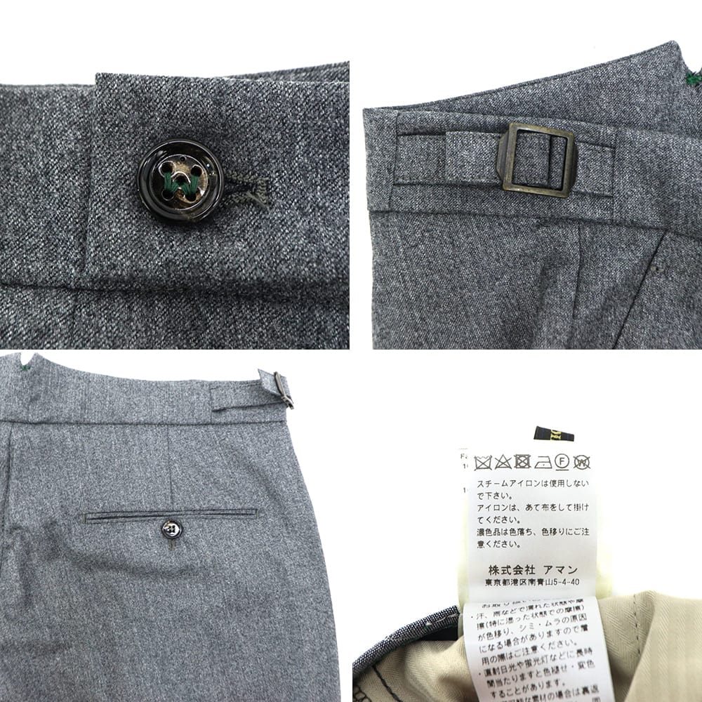 ベルウィッチ パンツ メンズ カノニコ社製 ヴァージンウール 2タック