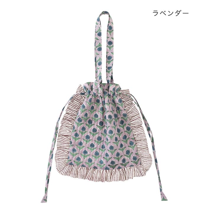 shanti / フリルトートバッグ ストライプフレーム [メール便対象品