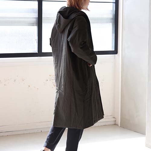 e213t166) / evam eva(エヴァムエヴァ) /padding hooded long coat