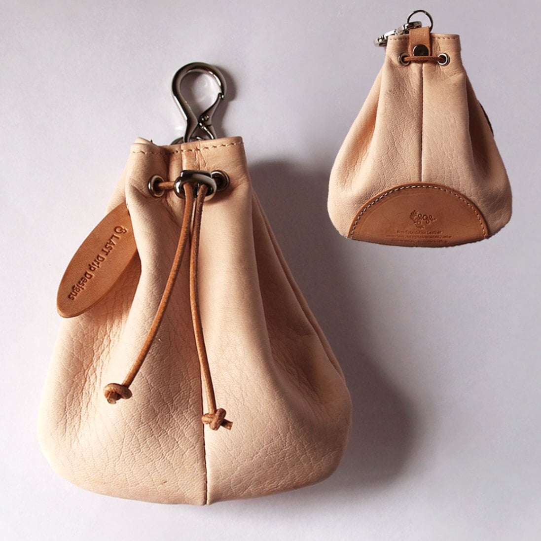 本ヌメ革 鹿革 腰巾着 Sサイズ 】 巾着袋 ベルトポーチ ／ ポーチ