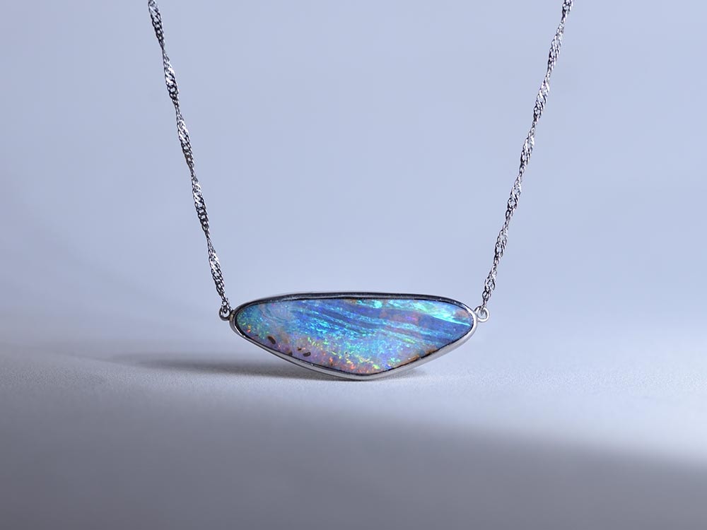 Boulder Opal / Pt900 Necklace【Basico/バージコ】 | 天然石