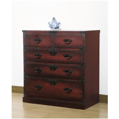 箪笥 民芸調 和箪笥 ワイドチェスト チェスト 和風タンス 桐 洋室 和室