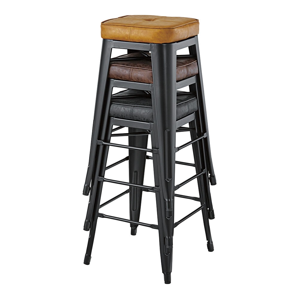 ハイスツール 2脚セット 革張り 4本脚 スタッキングスツール PC-252S