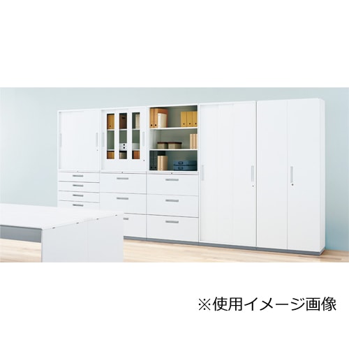 スチールキャビネット 3枚引戸書庫 鍵付き 幅800×奥行400×高さ1050mm