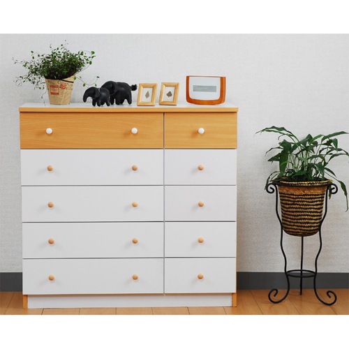 チェスト 5段 幅90cm タンス ワイドチェスト FR-013（商品番号：jk-fr