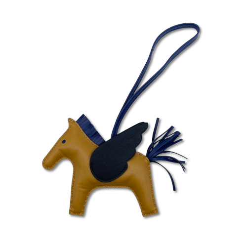 エルメス ペガサスチャーム MM セサミ/ノワール/ブルーアンクル B刻印