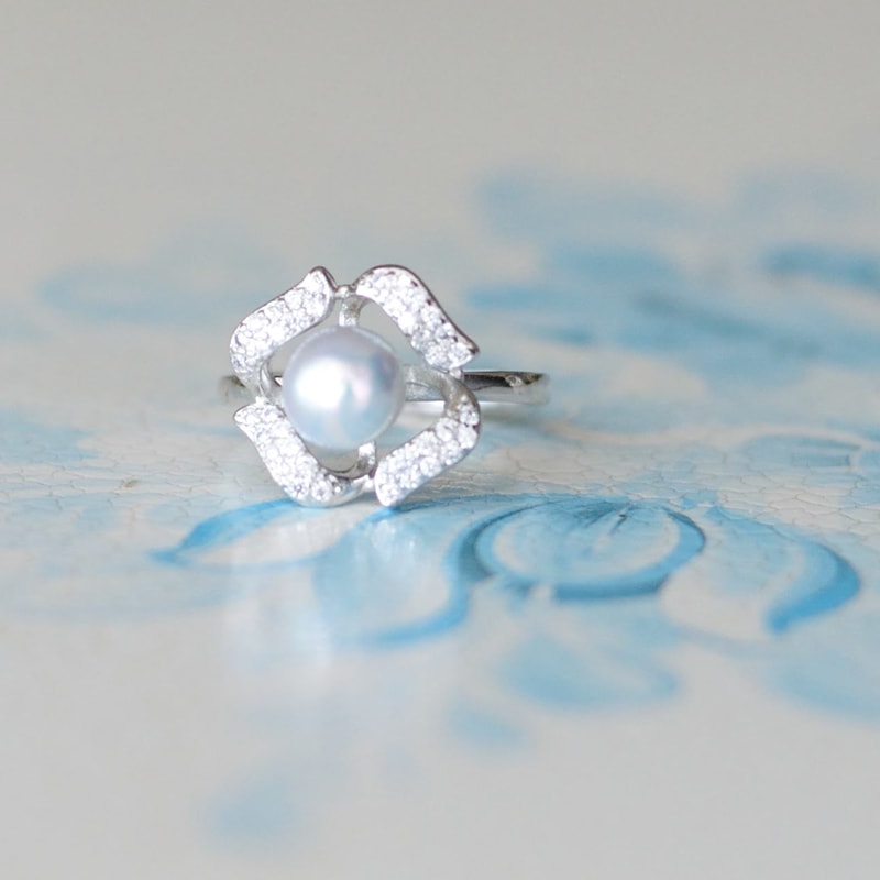 あこや真珠】ナチュラルブルーパールのフリーサイズリング | リング