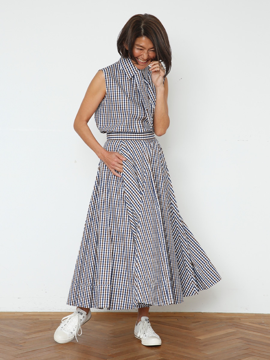 TUCK CIRCULAR SK M.GINGHAM | SKIRT | MADISONBLUE
