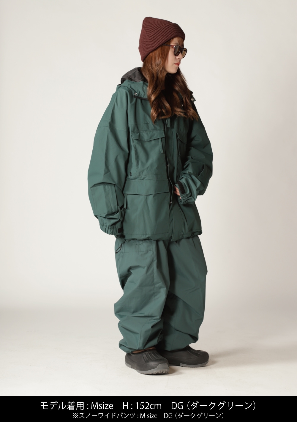 mahf サイドポケットスノーパンツ XL ダークグリーン mahf サイド