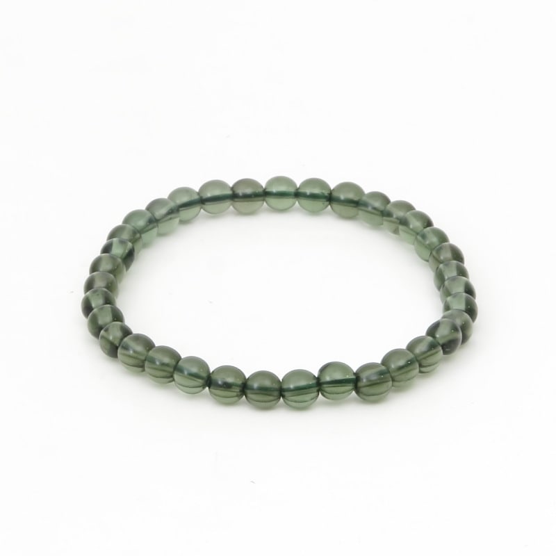 鑑別書付 モルダバイト丸玉ブレスレット 7mm ｜マライカ公式通販