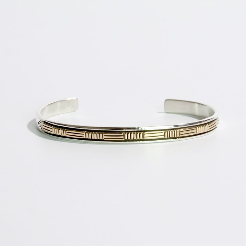 ◇sizeM ブルースモーガン 14金 スタンプワーク バングル｜マライカ