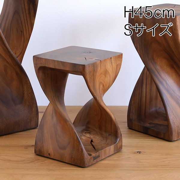 丸太 スツール 花台 檜 ひのき フリル お花 丸太 切り株 スツール 花台