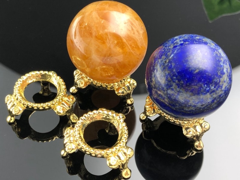 ゴージャスデザイン☆天然石スフィア用台座/ディスプレイ/ゴールド