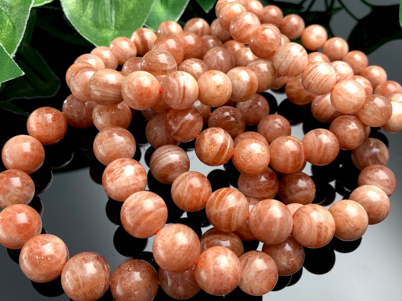 太陽の石☆インド産☆天然石ブレスレット/マーブルサンストーン