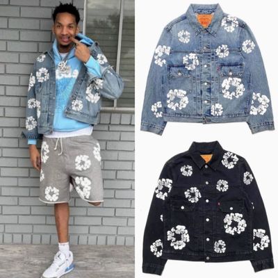 Denim Tears x Levi's デニムジャケット Type-2 All Over Wreath Blue