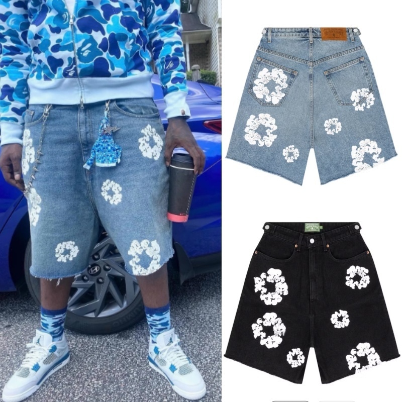 Denim Tears デニム ハーフパンツ The Cotton Wreath Jean Short Blue