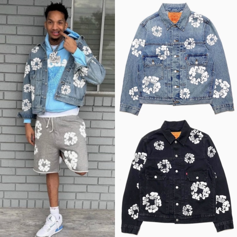 Denim Tears x Levi's デニムジャケット Type-2 All Over Wreath Blue