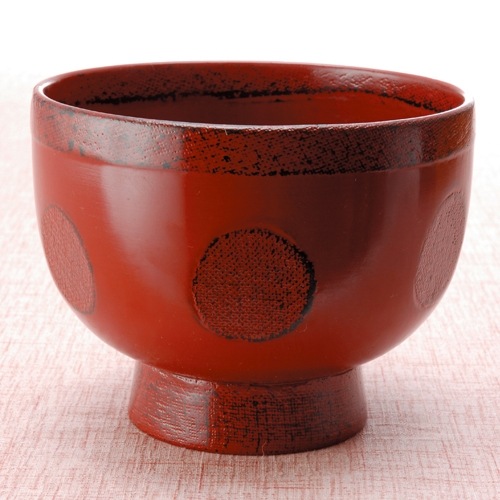 天然木製 大汁椀 布張エクボ 根来 漆塗り | 多用椀・丼椀・麺鉢