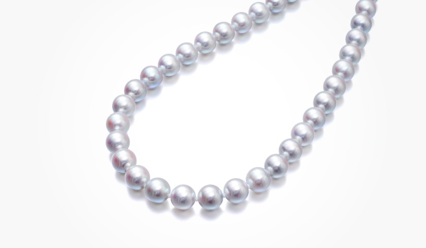 あこやナチュラルグレー本真珠9.5-10.0mmパールネックレス プレゼント