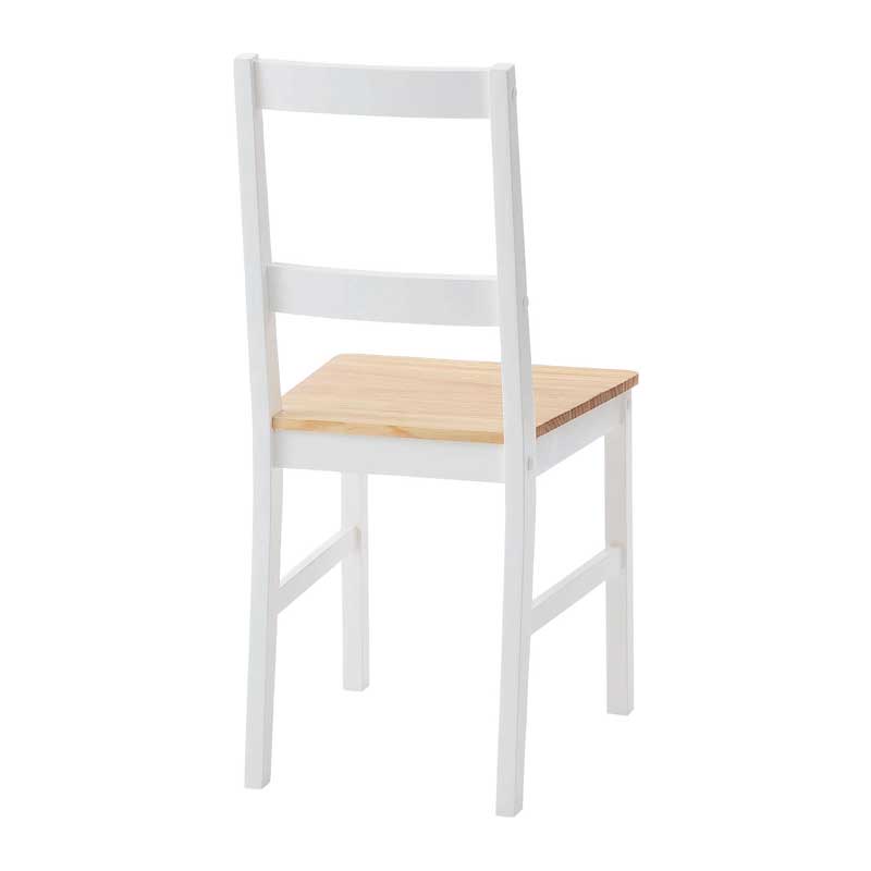 カントリーフレンチのダイニングチェア｜白フレーム×天然木座面が