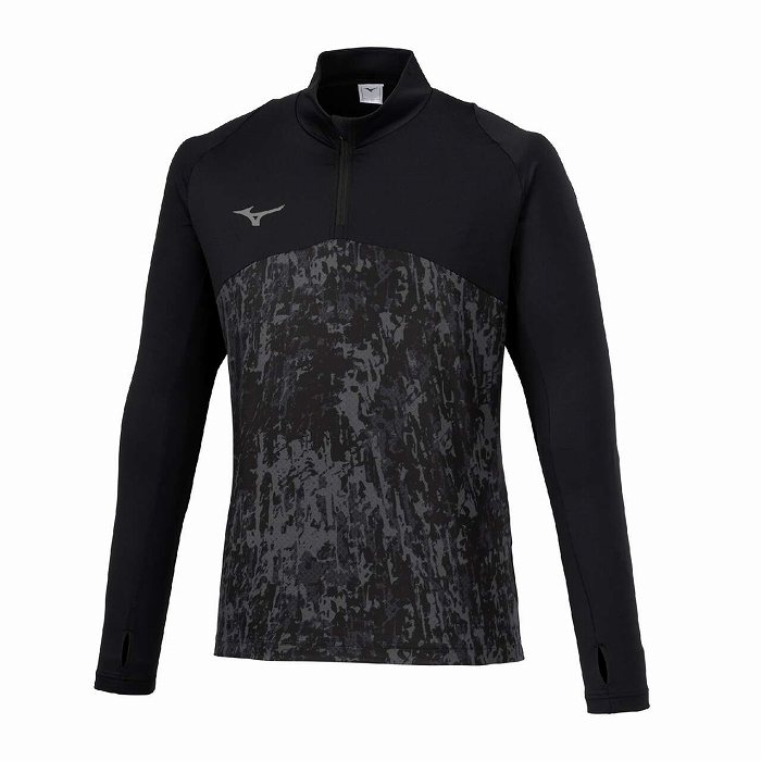 MIZUNO ミズノ ストレッチフリースシャツ ハーフジップ(ブラック