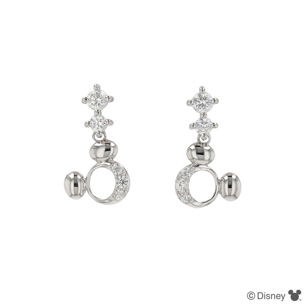 ディズニー] ミッキー / シルバー キュービック ピアス(VPRDS20012