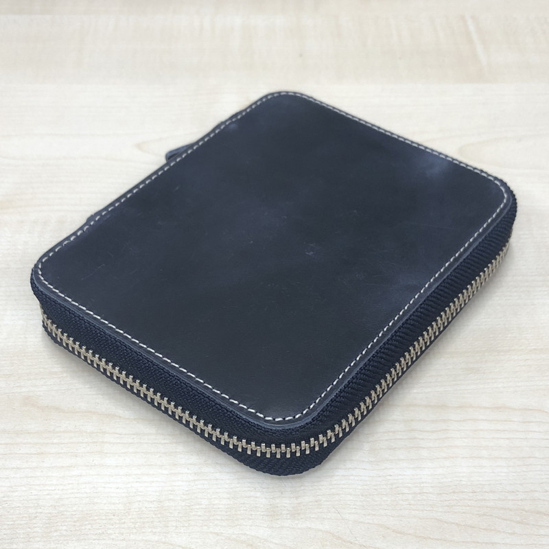 ガレンレザー 10本差しジップペンケースクレイジーホース ネイビー