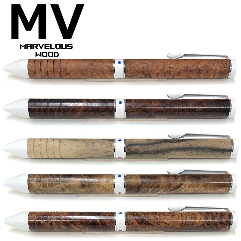 マーベラスウッド 多機能ペン（3色ボールペン） | あいうえお順