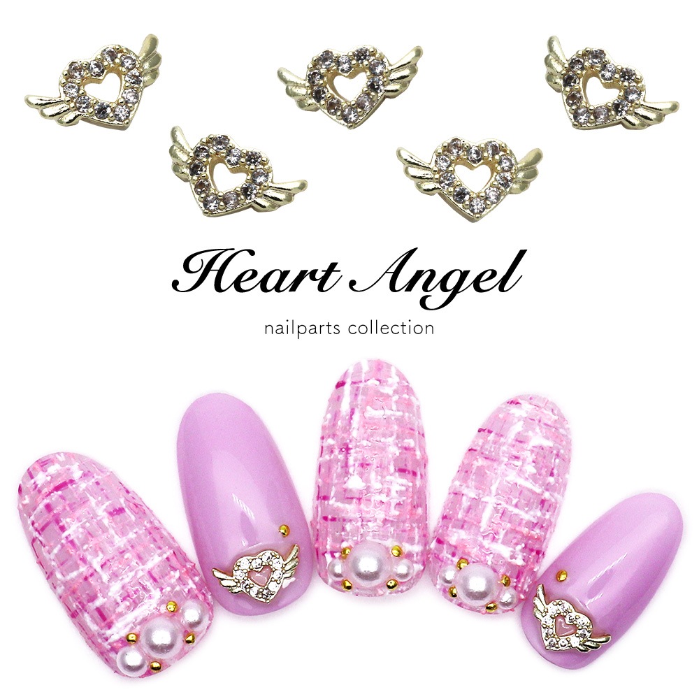 ネコポス送料無料】ネイルパーツ ジルコニア製 ハートエンジェルパーツ