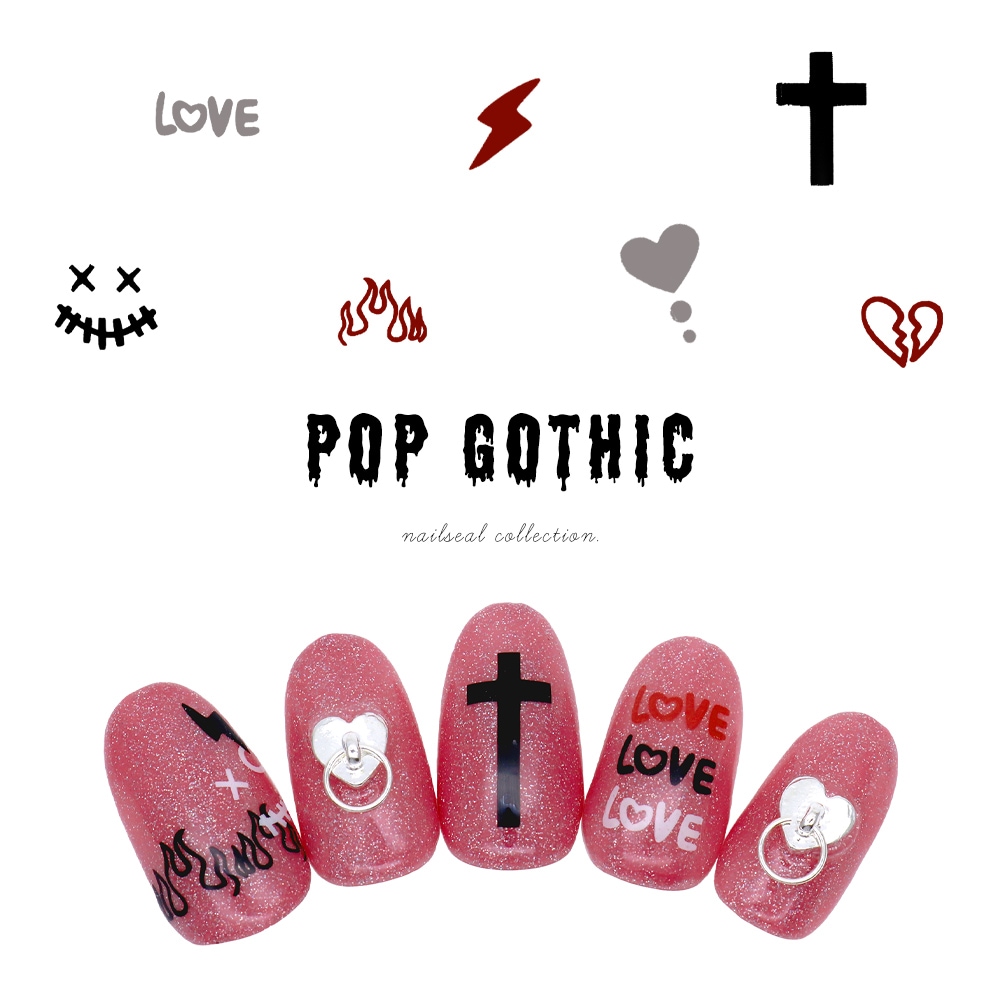 ネコポス送料無料】ネイルシール ポップゴシックシール [MS-C032