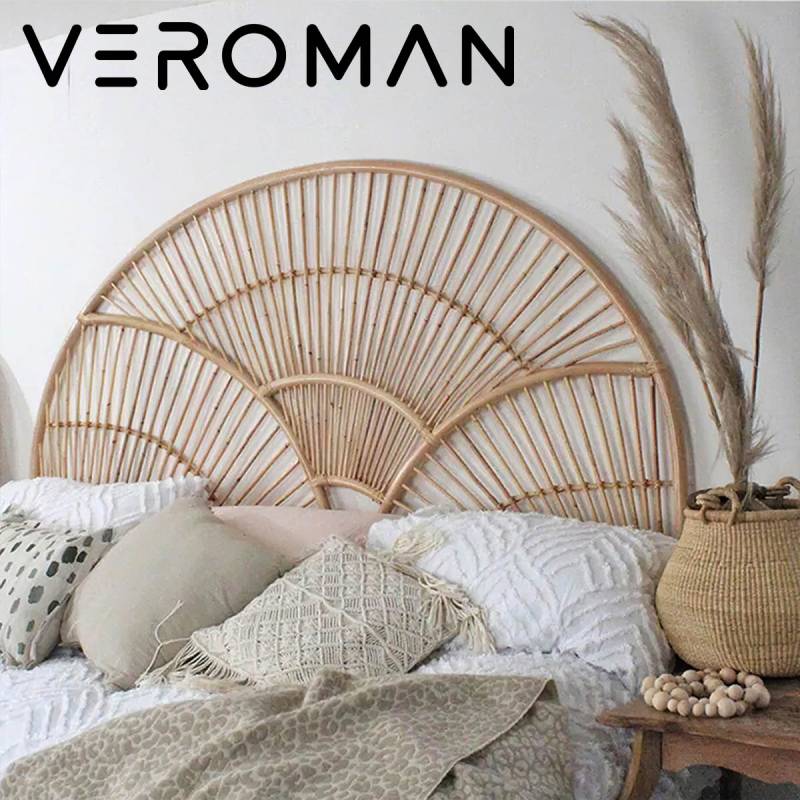 150cm] VeroMan ラタン編みベッドヘッドボード ヘッドボード ベッド