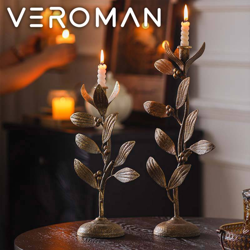 2個セット] VeroMan 自然の調べを奏でるリーフデザインキャンドル