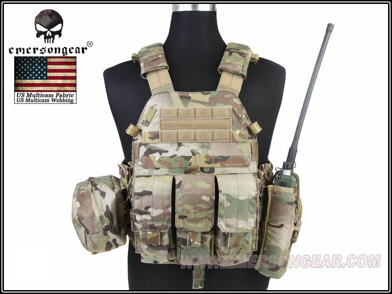 EMERSON LBT6094Aスタイル プレートキャリア 3ポーチ付 マルチカム