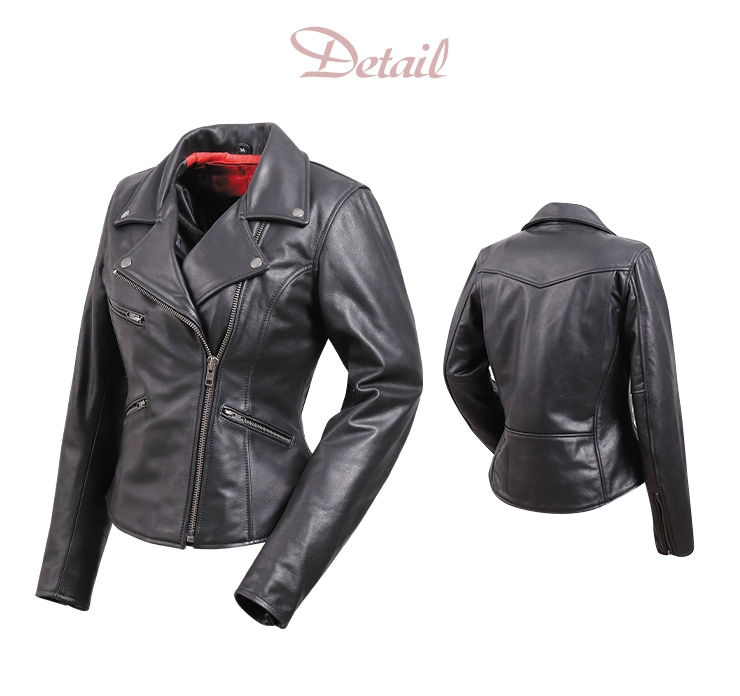 バイク ダブルライダースレディースレザージャケット[FR20WJ-12