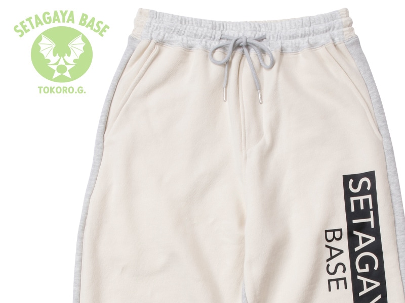 100%WOOL君 ハーフスウェットパンツ オフホワイト×杢グレー / 世田谷