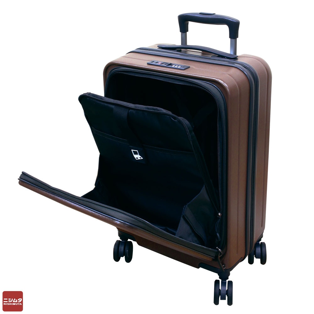 N'eeds! フロントドア式 キャリーケース 36L FO-C36 チャコールグレー