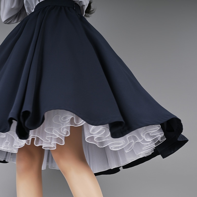 理想のサーキュラースカート ネイビー | NO.S PROJECT