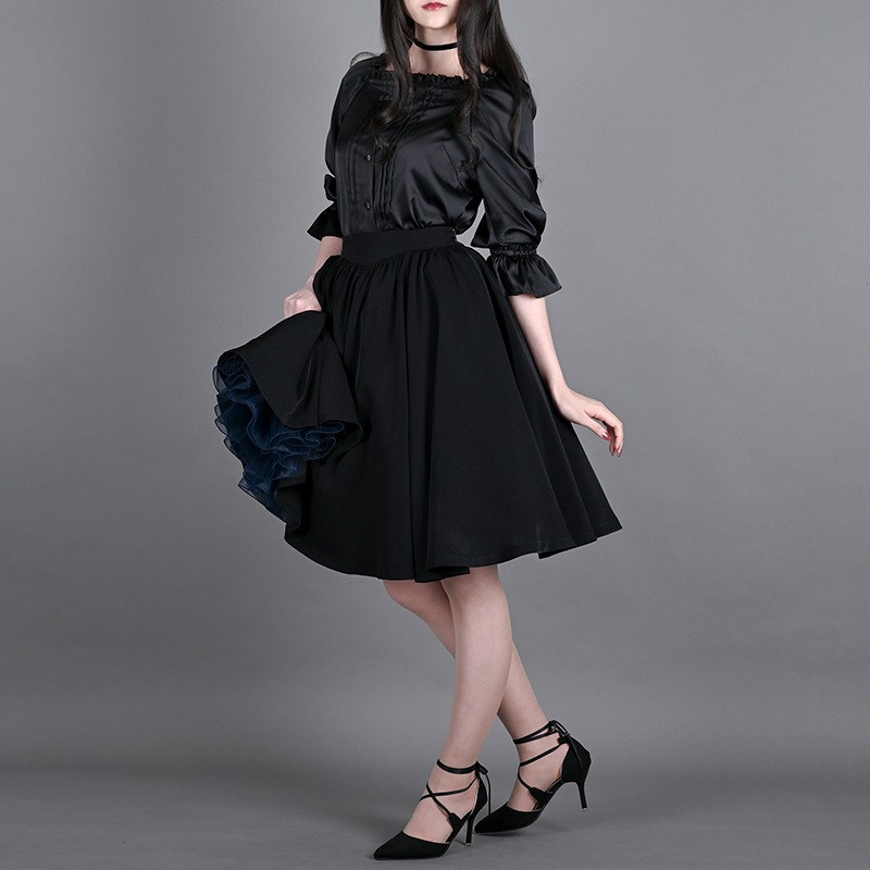 理想のサーキュラースカート ブラック | NO.S PROJECT