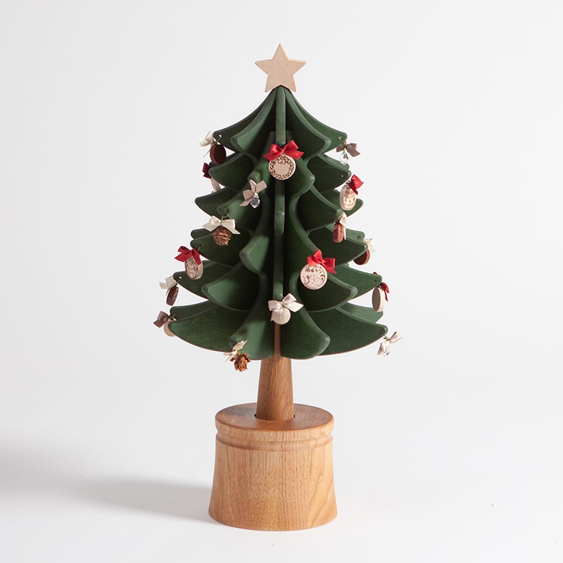 オルゴールツリー スタンダード（グリーン）｜[飛騨の家具]オーク