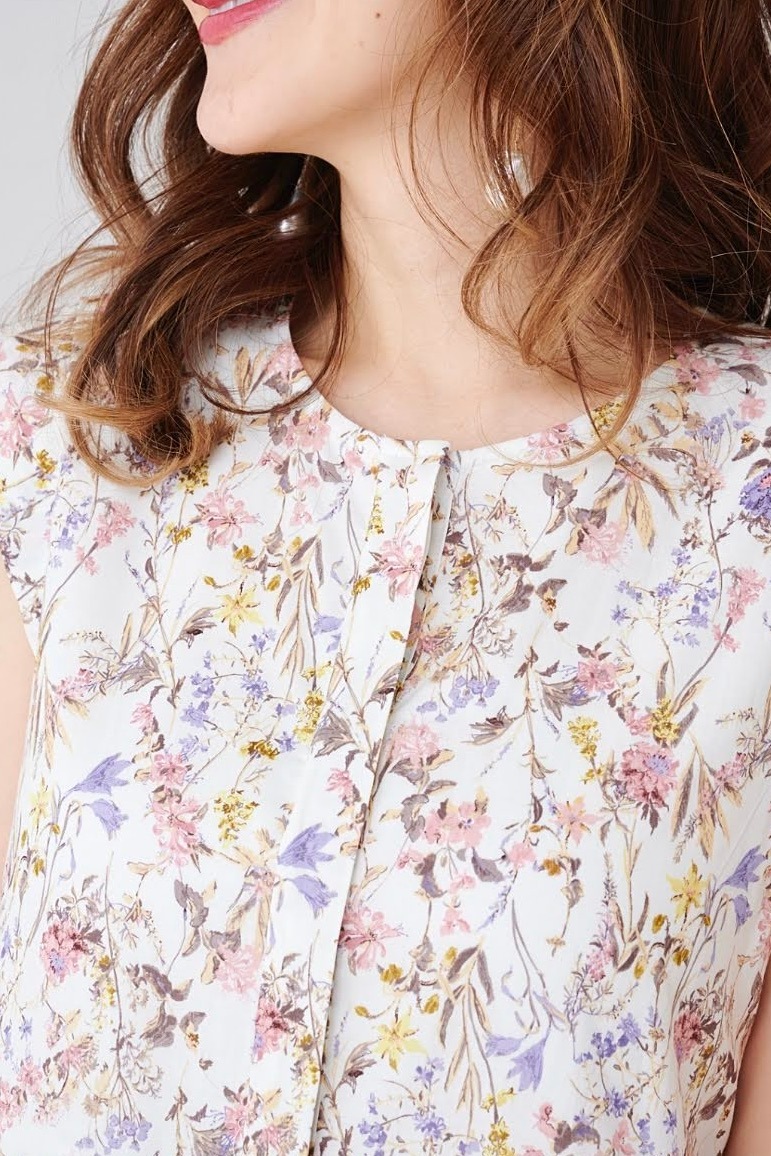 フレンチスリーブピンクフラワーワンピース | DRESS | OBLI