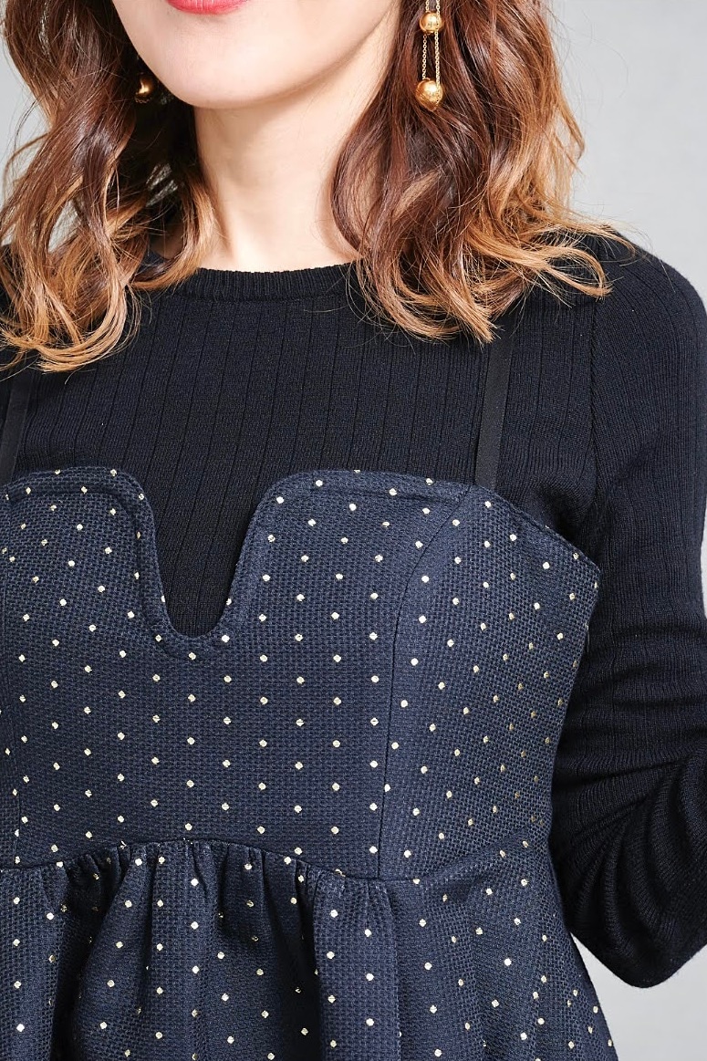 obliM】米沢別注ゴールドドットキャミワンピース | obliM | OBLI