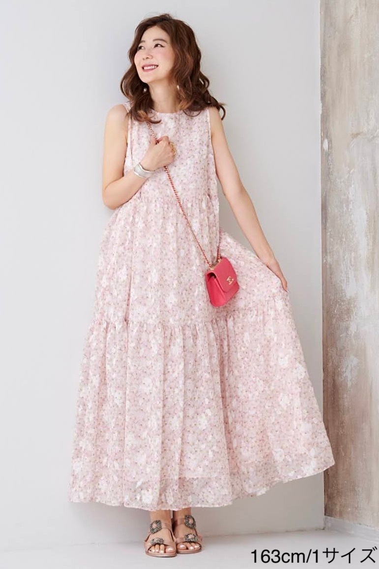 ピンクチュールティアードワンピース | DRESS | OBLI