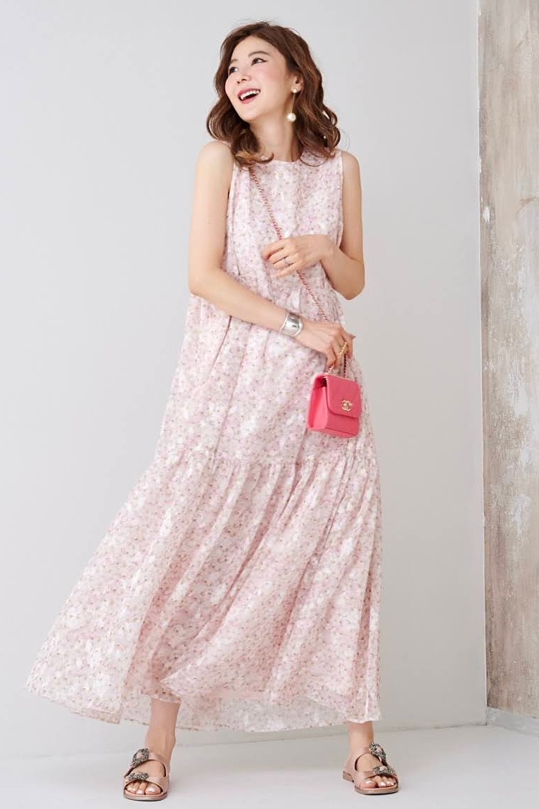 ピンクチュールティアードワンピース | DRESS | OBLI