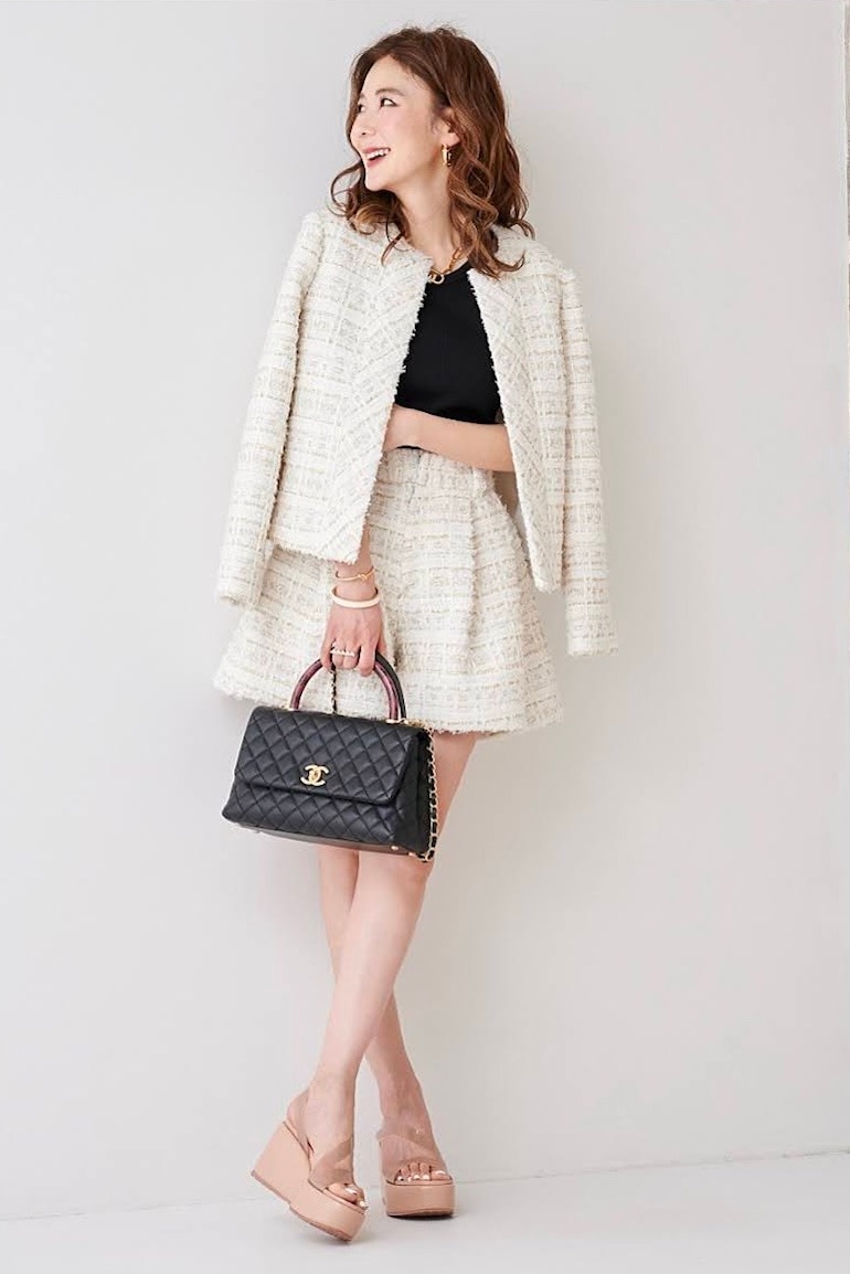 ツイードショートパンツ/ホワイト | ALL | OBLI