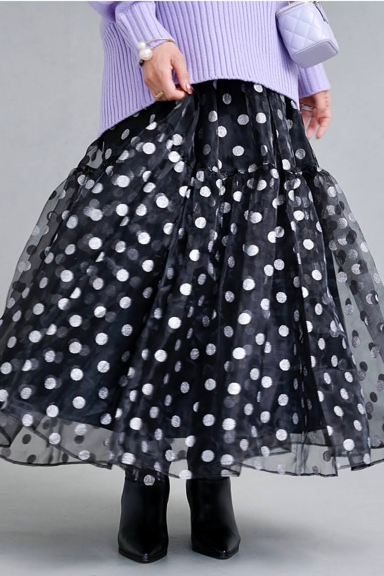 シルバードットオーガンジースカート | BOTTOMS | OBLI